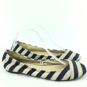 Dress Barn Flats Sz 9 ahoy nautical Canvas Ballet